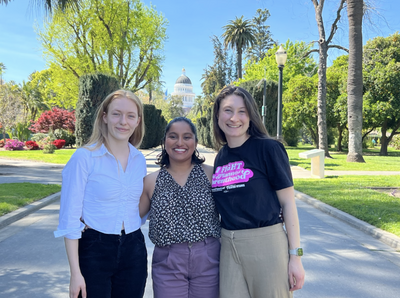 Indira with members of Students for Reproductive Freedom at UC Davis